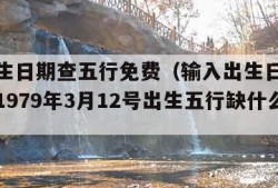 输入出生日期查五行免费（输入出生日期查五行免费1979年3月12号出生五行缺什么）